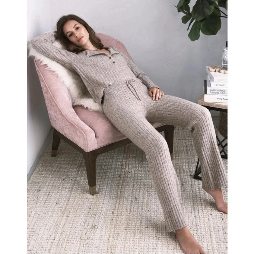 NWT Heartloom Speckled Knit Pants oatmeal SZ L - Picture 9 of 15